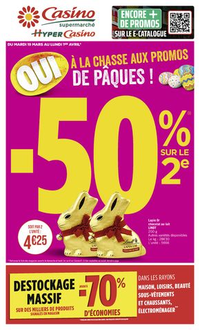 Catalogue Casino Supermarchés à Sainte-Hermine | OUI À LA CHASSE AUX PROMOS DE PÂQUES ! | 18/03/2024 - 01/04/2024