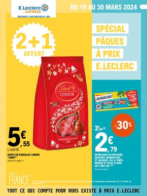 Promos de Supermarchés à Reims | SPÉCIAL PÂQUES À PRIX E.LECLERC sur E.Leclerc | 19/03/2024 - 30/03/2024