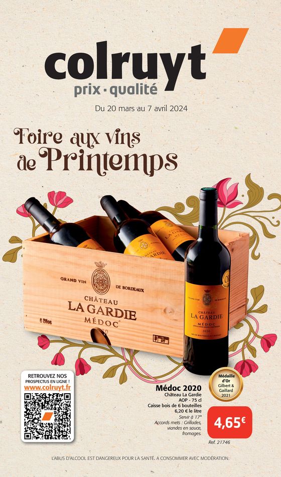 Catalogue Colruyt à Moyeuvre-Grande | Foire aux vins de Printemps | 25/03/2024 - 31/03/2024