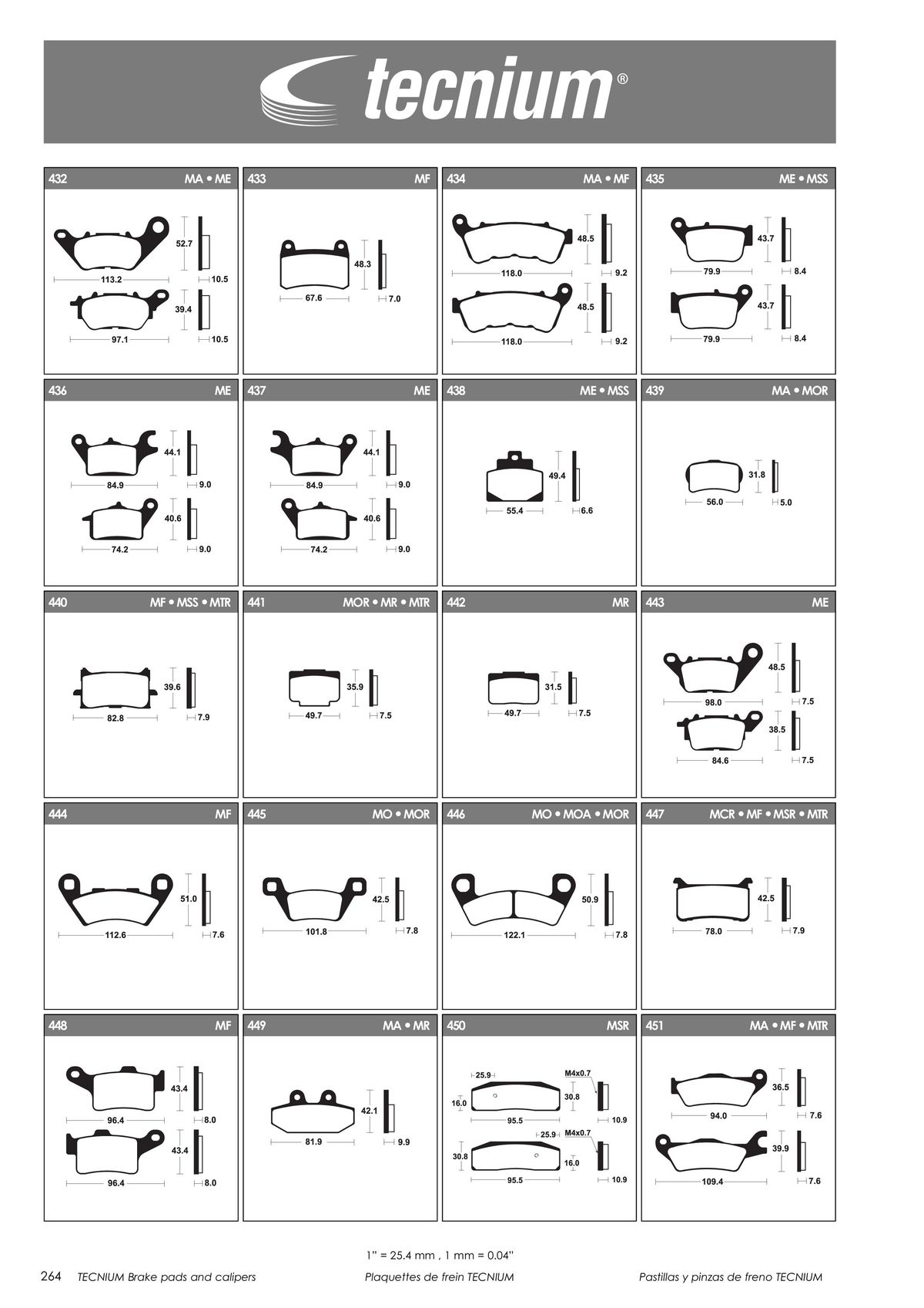 Catalogue TECNIUM Plaquettes de frein 2024, page 00266