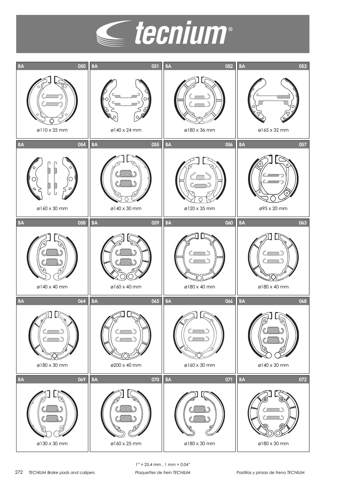 Catalogue TECNIUM Plaquettes de frein 2024, page 00274