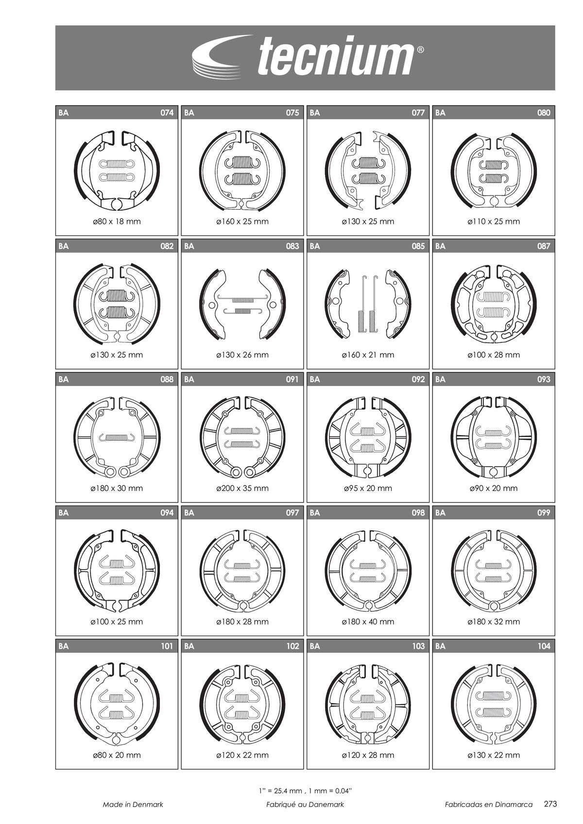 Catalogue TECNIUM Plaquettes de frein 2024, page 00275