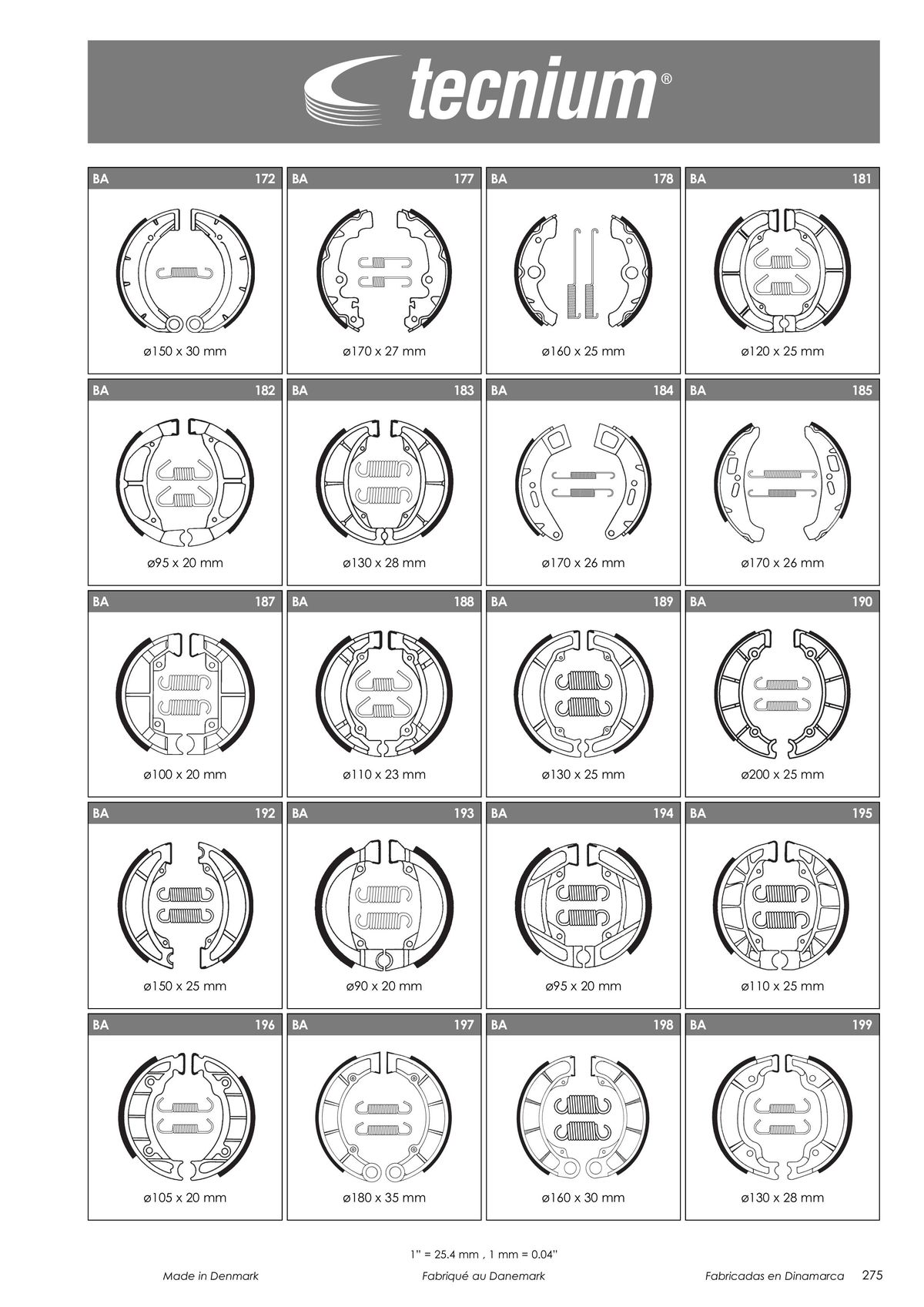 Catalogue TECNIUM Plaquettes de frein 2024, page 00277