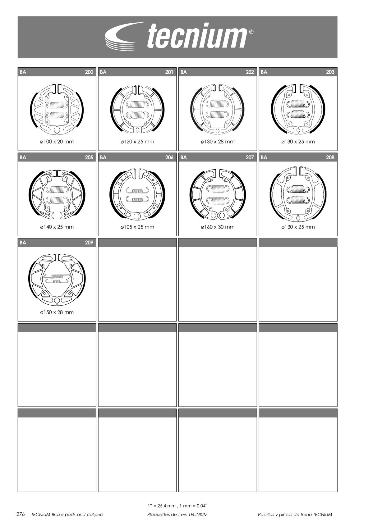 Catalogue TECNIUM Plaquettes de frein 2024, page 00278