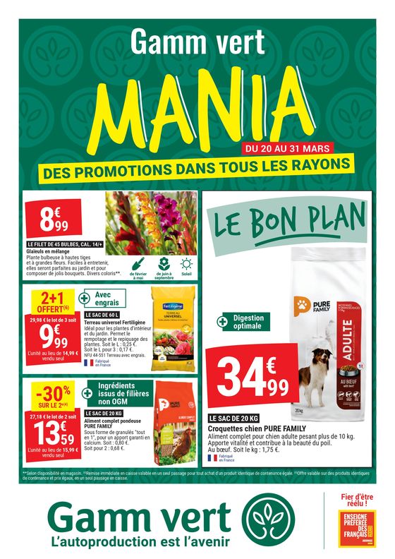 Catalogue Gamm vert à Cournon-d'Auvergne | Mania des Promotions Dans Tous Les Rayons | 20/03/2024 - 31/03/2024