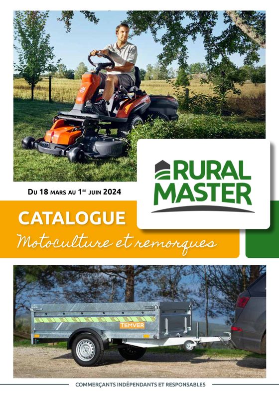 Catalogue Rural Master à Bergerac | Motoculture et Remorques | 18/03/2024 - 01/06/2024