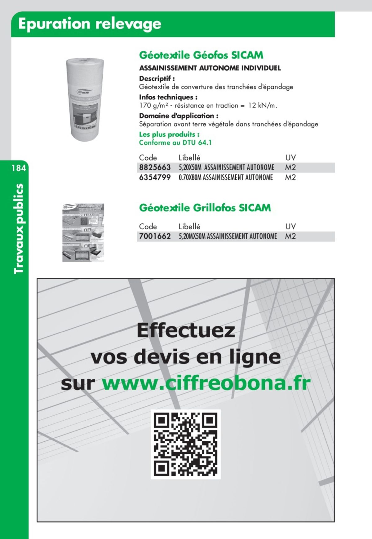 Catalogue Guide Technique Travaux Publics 2024-2025 Ciffréo Bona, page 00095