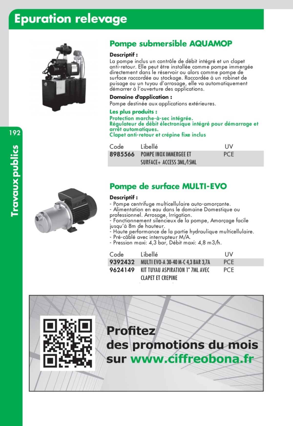 Catalogue Guide Technique Travaux Publics 2024-2025 Ciffréo Bona, page 00104