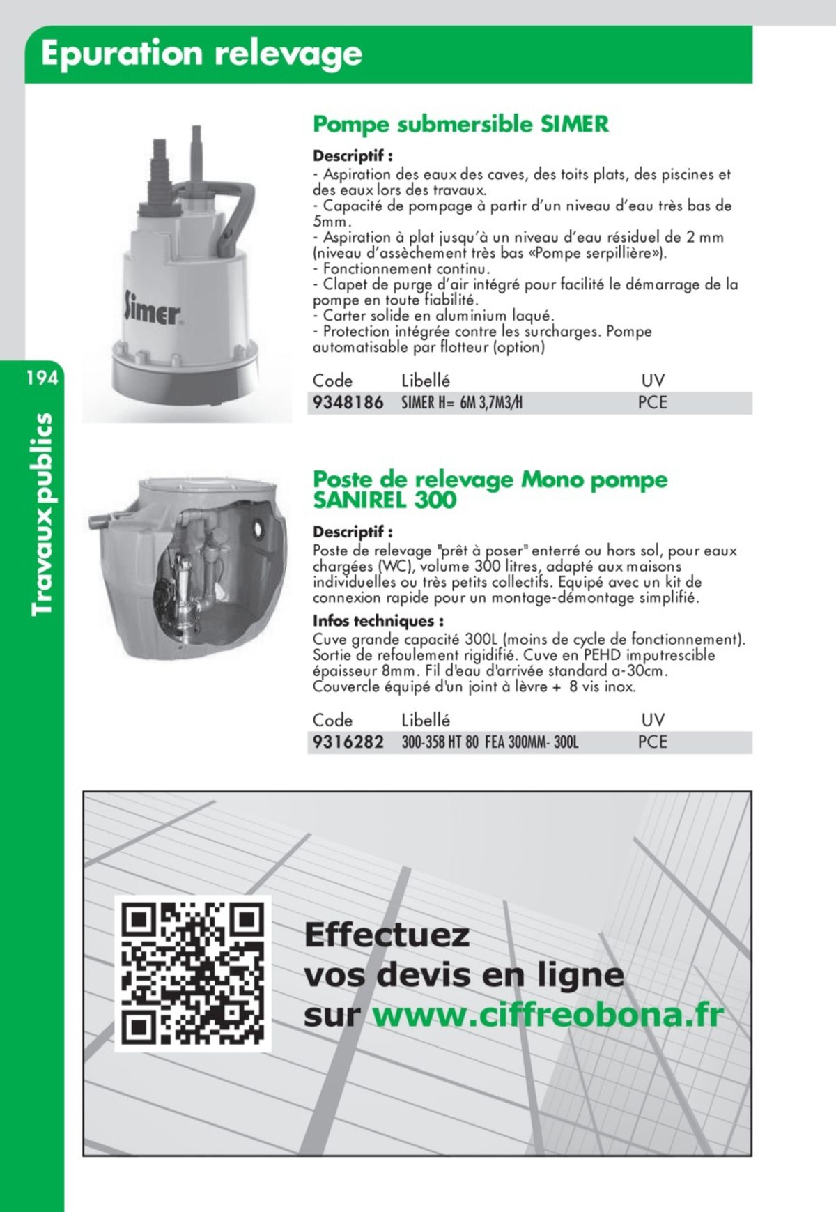 Catalogue Guide Technique Travaux Publics 2024-2025 Ciffréo Bona, page 00106