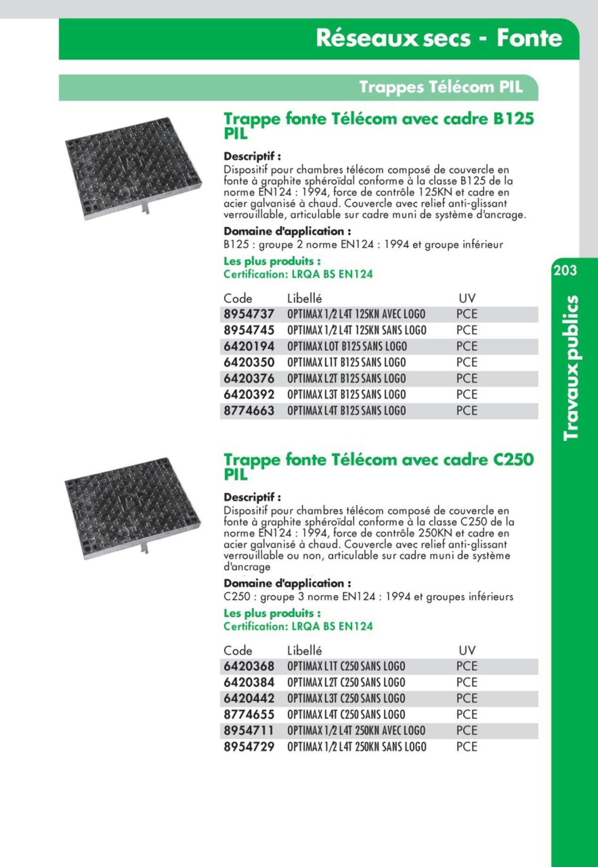 Catalogue Guide Technique Travaux Publics 2024-2025 Ciffréo Bona, page 00117