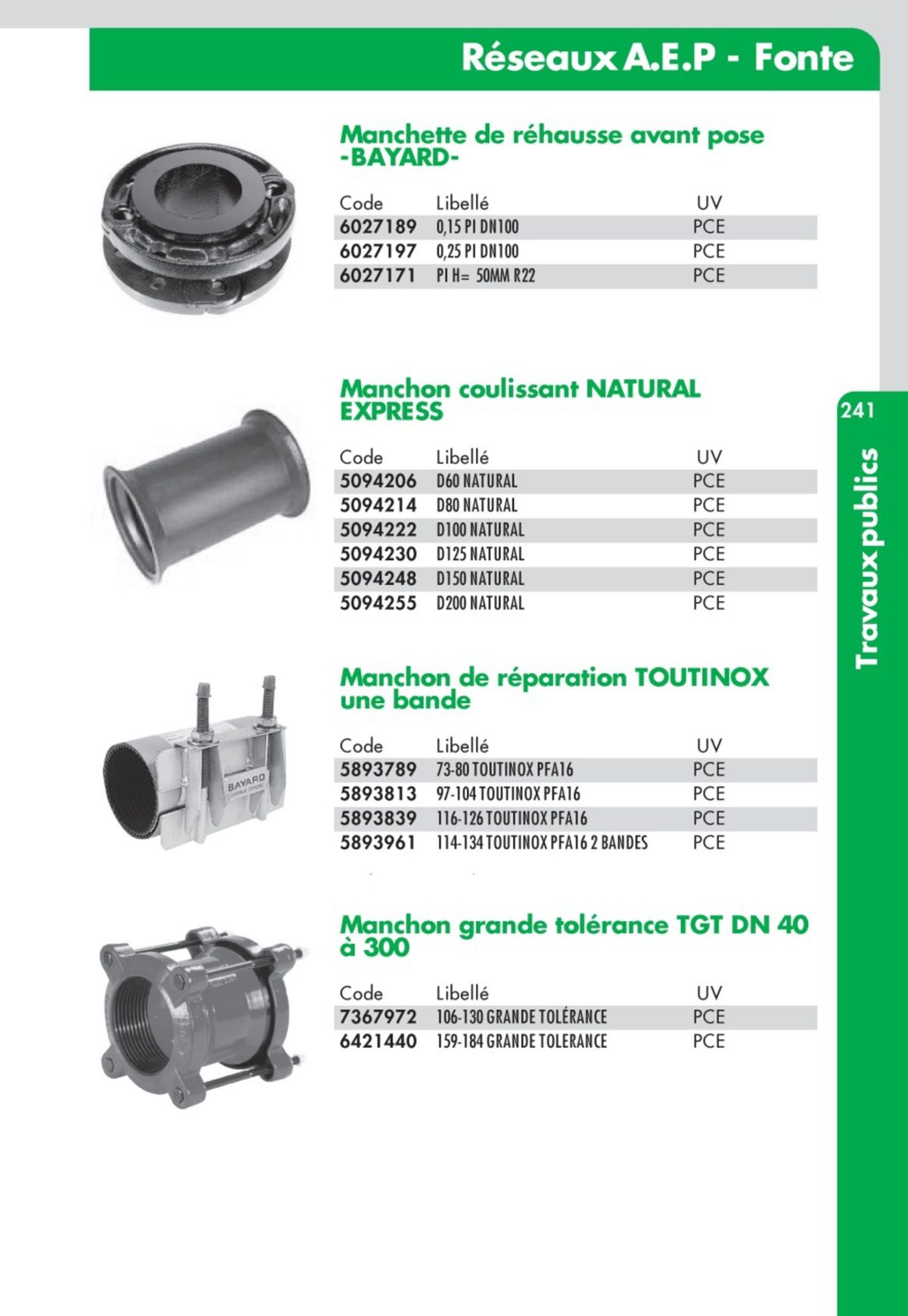 Catalogue Guide Technique Travaux Publics 2024-2025 Ciffréo Bona, page 00159