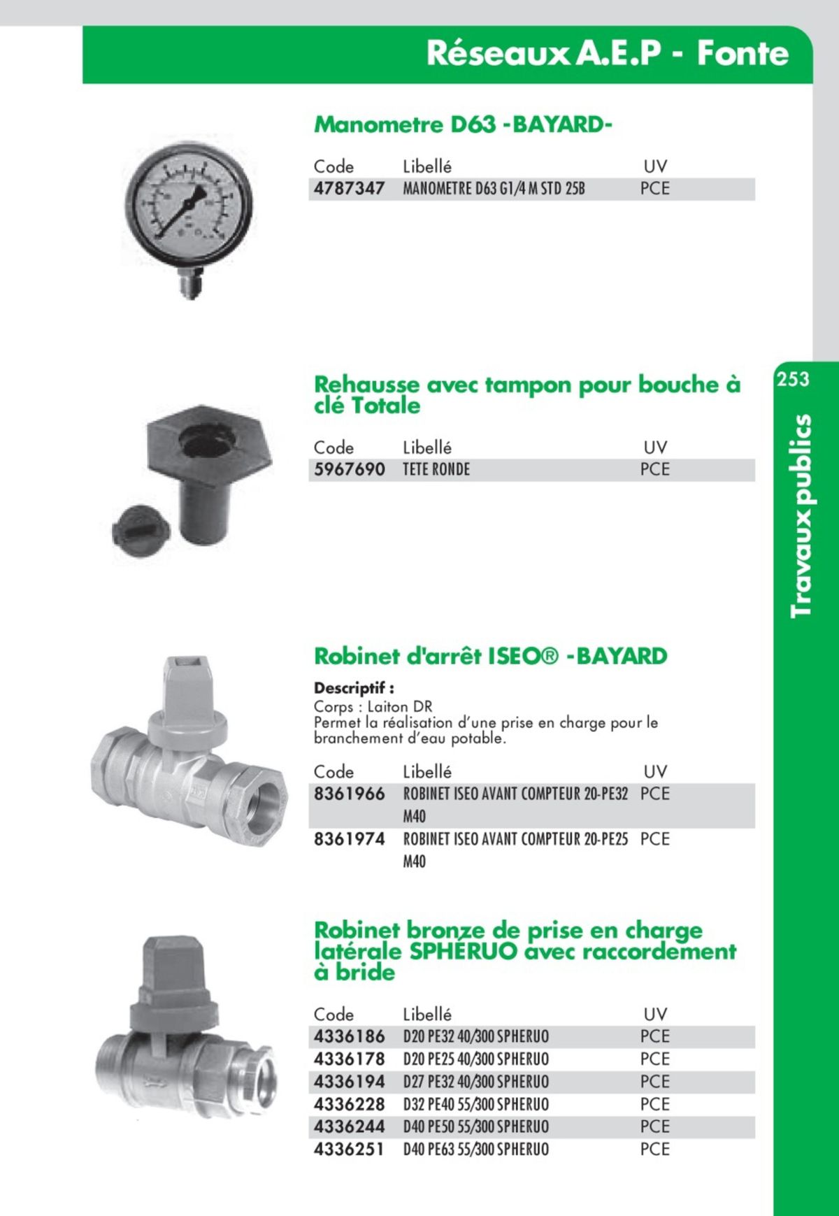 Catalogue Guide Technique Travaux Publics 2024-2025 Ciffréo Bona, page 00172