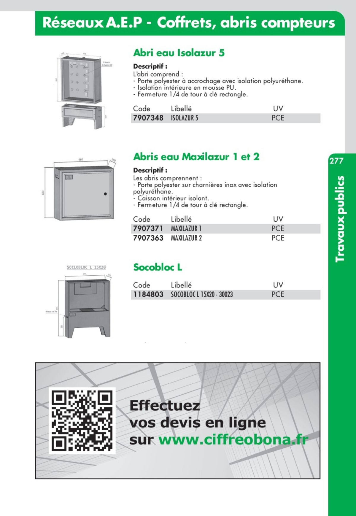 Catalogue Guide Technique Travaux Publics 2024-2025 Ciffréo Bona, page 00198