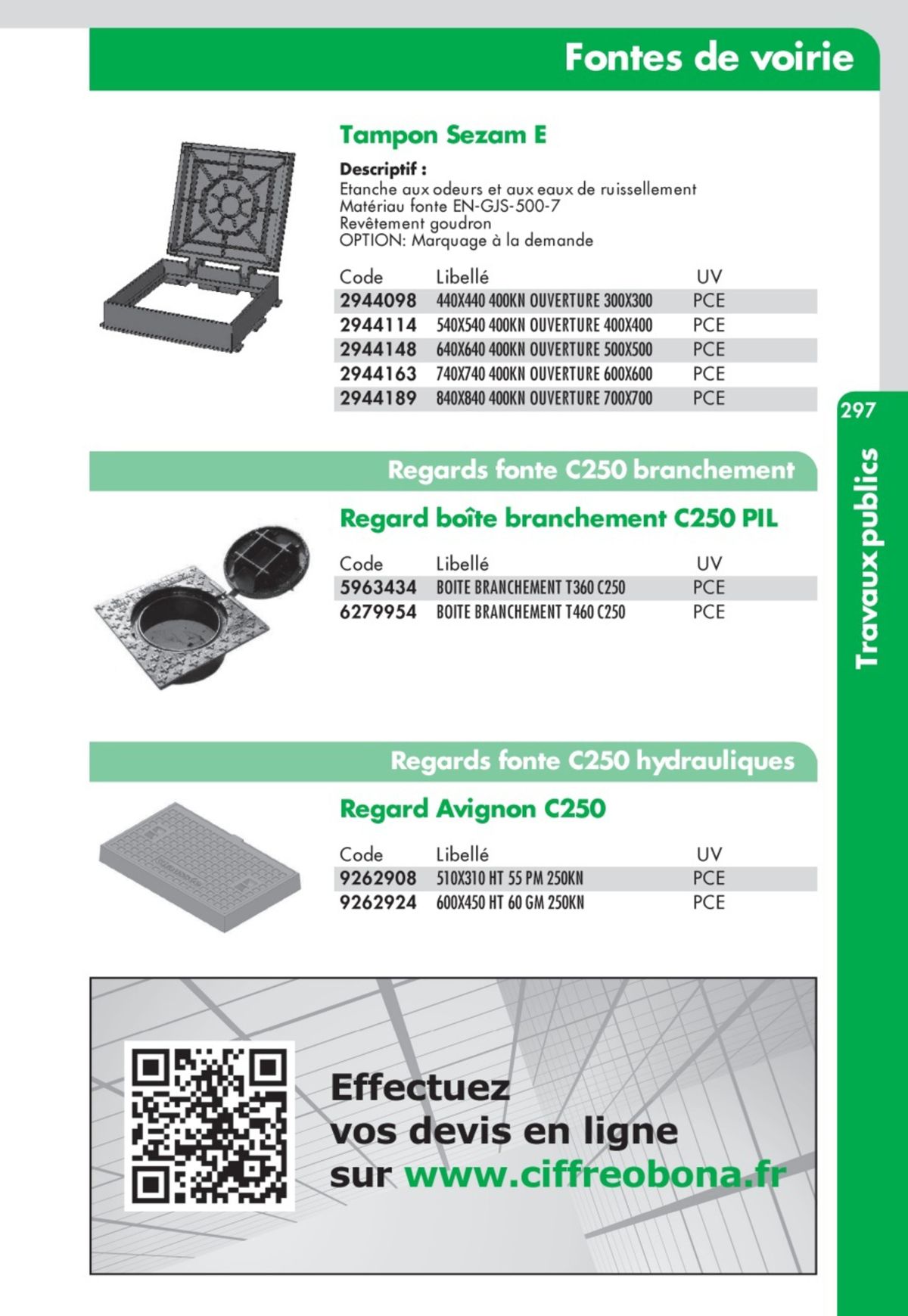 Catalogue Guide Technique Travaux Publics 2024-2025 Ciffréo Bona, page 00221