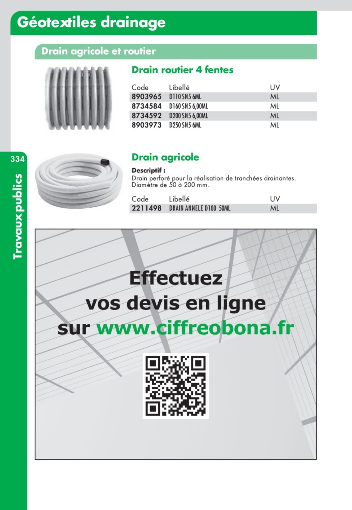 Catalogue Guide Technique Travaux Publics 2024-2025 Ciffréo Bona, page 00262