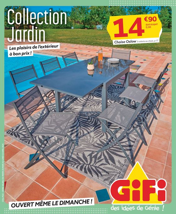 Catalogue Gifi à Castres (Tarn) | Collection Jardin : les plaisirs de l’extérieur à bon prix ! | 26/03/2024 - 15/04/2024