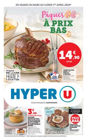 Catalogue Hyper U à Les Herbiers | Pâques à prix bas | 26/03/2024 - 01/04/2024