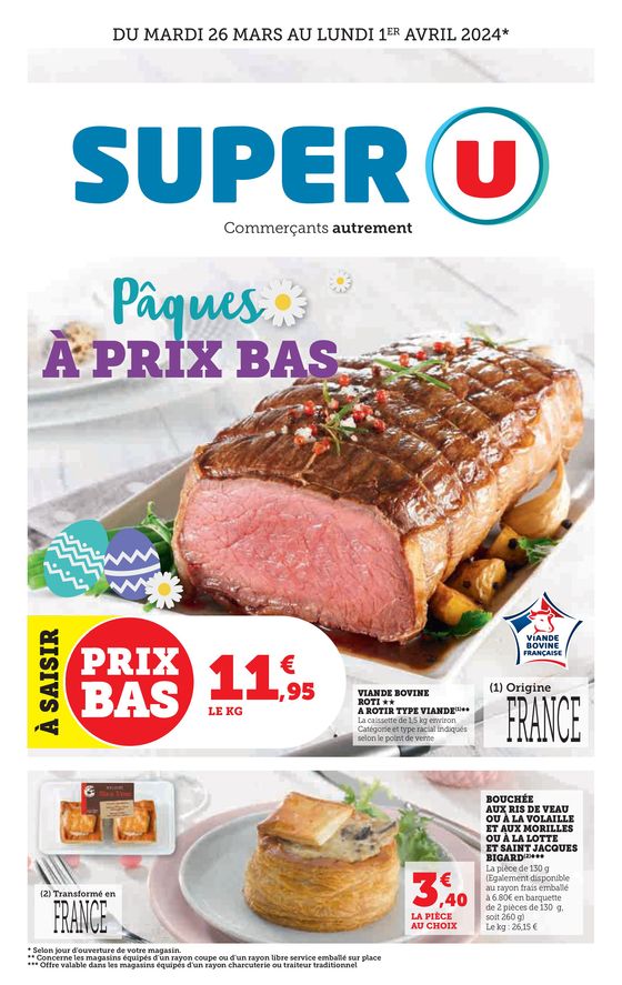 Catalogue Super U à Éragny | Pâques à prix bas | 26/03/2024 - 01/04/2024