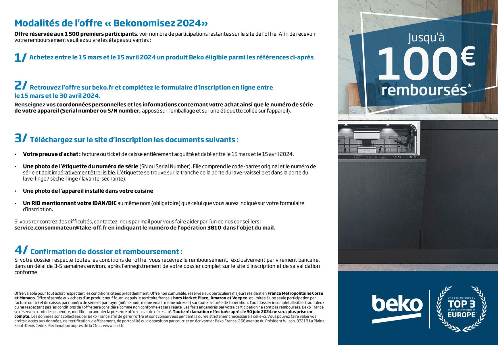 Catalogue OFFRE BEKO : JUSQU'À 100€ REMBOURSÉS !, page 00002