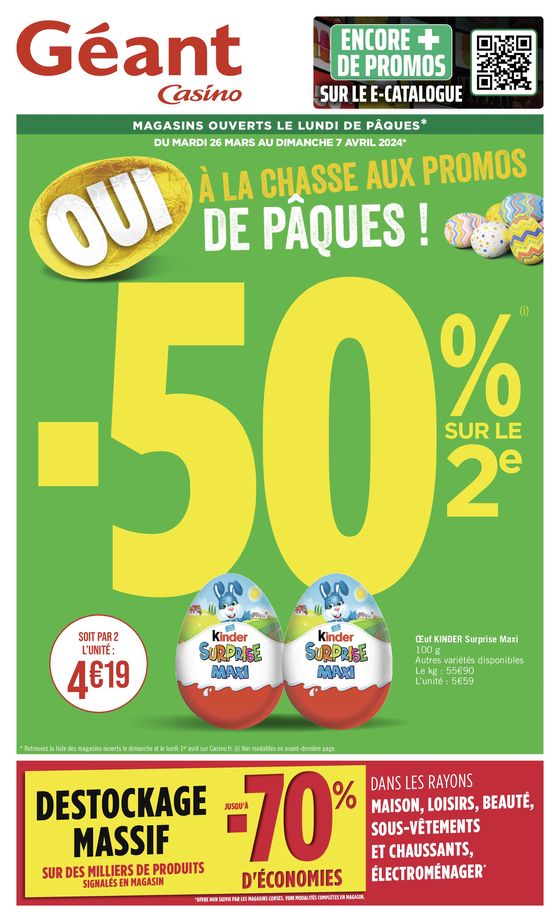 Catalogue Géant Casino à Dijon | OUI À LA CHASSE AUX PROMOS DE PÂQUES ! | 26/03/2024 - 07/04/2024