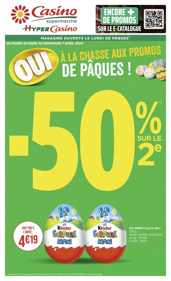 Catalogue Casino Supermarchés à Levallois-Perret | OUI À LA CHASSE AUX PROMOS DE PÂQUES ! | 25/03/2024 - 07/04/2024