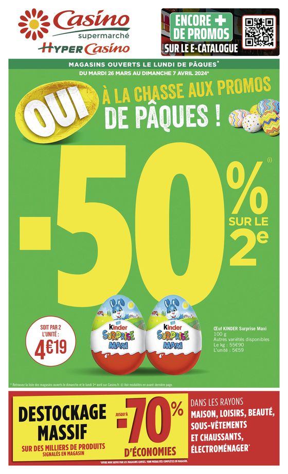 Catalogue Casino Supermarchés à Saint-Étienne | OUI À LA CHASSE AUX PROMOS DE PÂQUES ! | 26/03/2024 - 07/04/2024