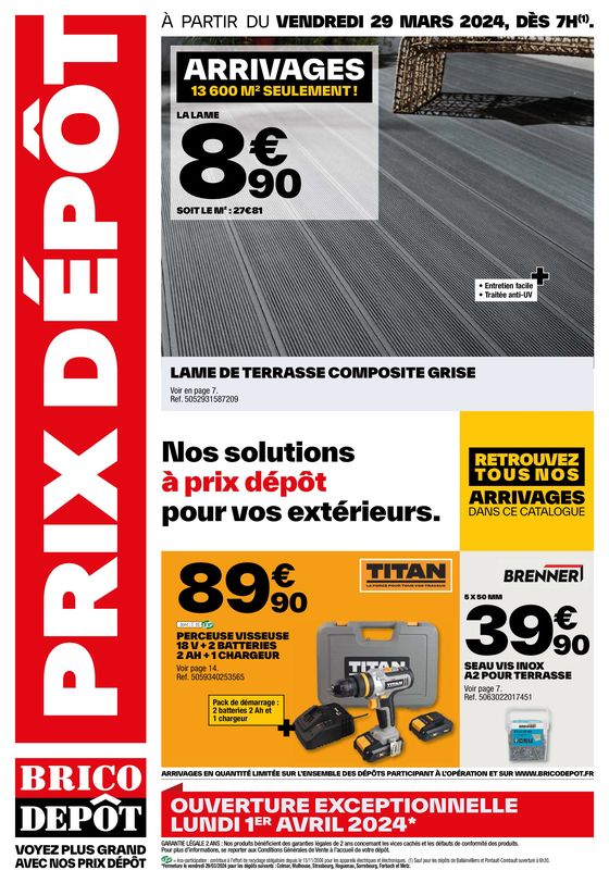 Catalogue Brico Dépôt à Angers | PRIX DÉPÔT | 29/03/2024 - 11/04/2024