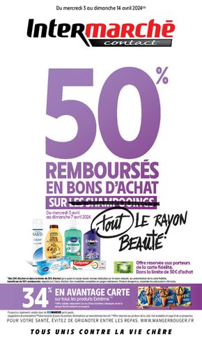 Catalogue Intermarché à Angers | 50* REMBOURSÉS EN BONS D'ACHAT SUR LES CHAMPOOINGS | 03/04/2024 - 14/04/2024
