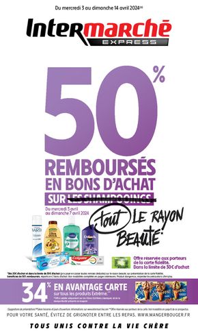 Catalogue Intermarché à Argenteuil | 50% REMBOURSÉS EN BONS D'ACHAT SUR LES CHAMPOOINGS | 03/04/2024 - 14/04/2024