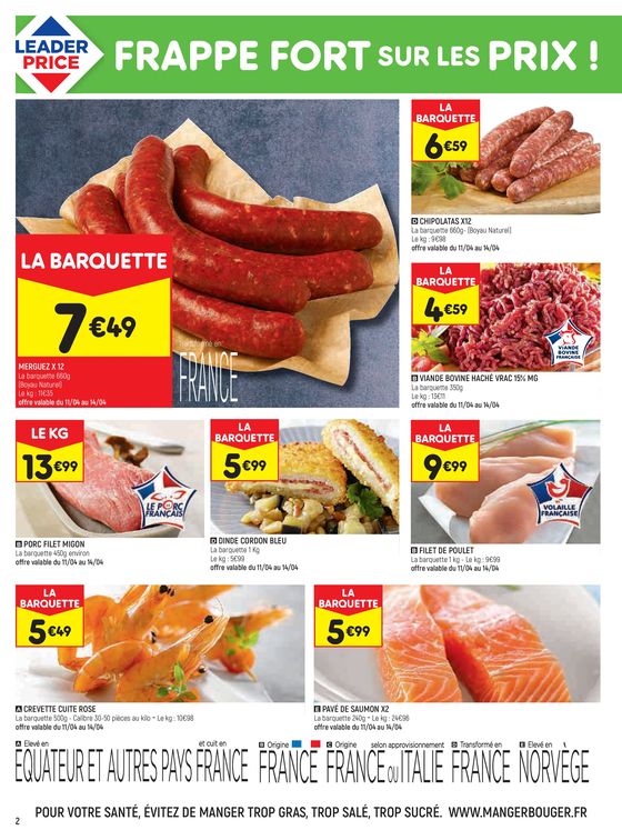 Catalogue Leader Price à Vire (Calvados) | -50% sur le 2e* | 09/04/2024 - 21/04/2024