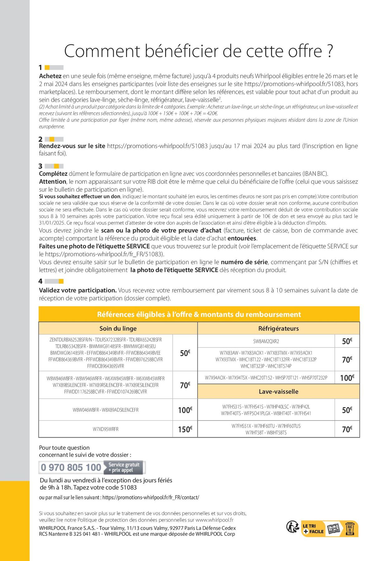 Catalogue OFFRE WHIRLPOOL: JUSQU'À 150€ REMBOURSÉS !, page 00002