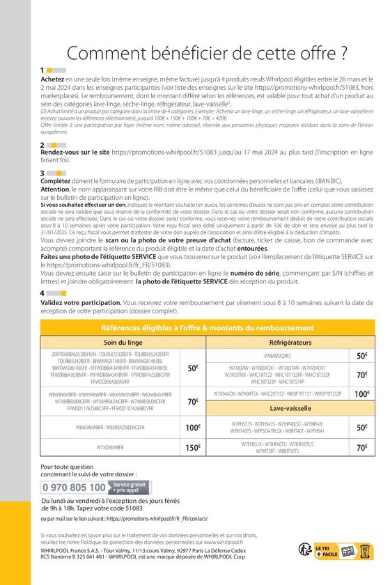 Catalogue Boulanger à Perpignan | OFFRE WHIRLPOOL: JUSQU'À 150€ REMBOURSÉS ! | 27/03/2024 - 02/05/2024