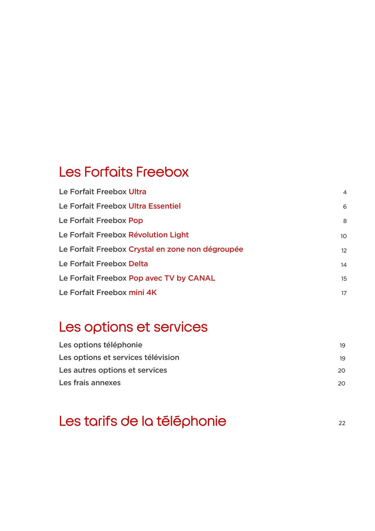 Catalogue Brochure tarifaire Forfaits Freebox, page 00002