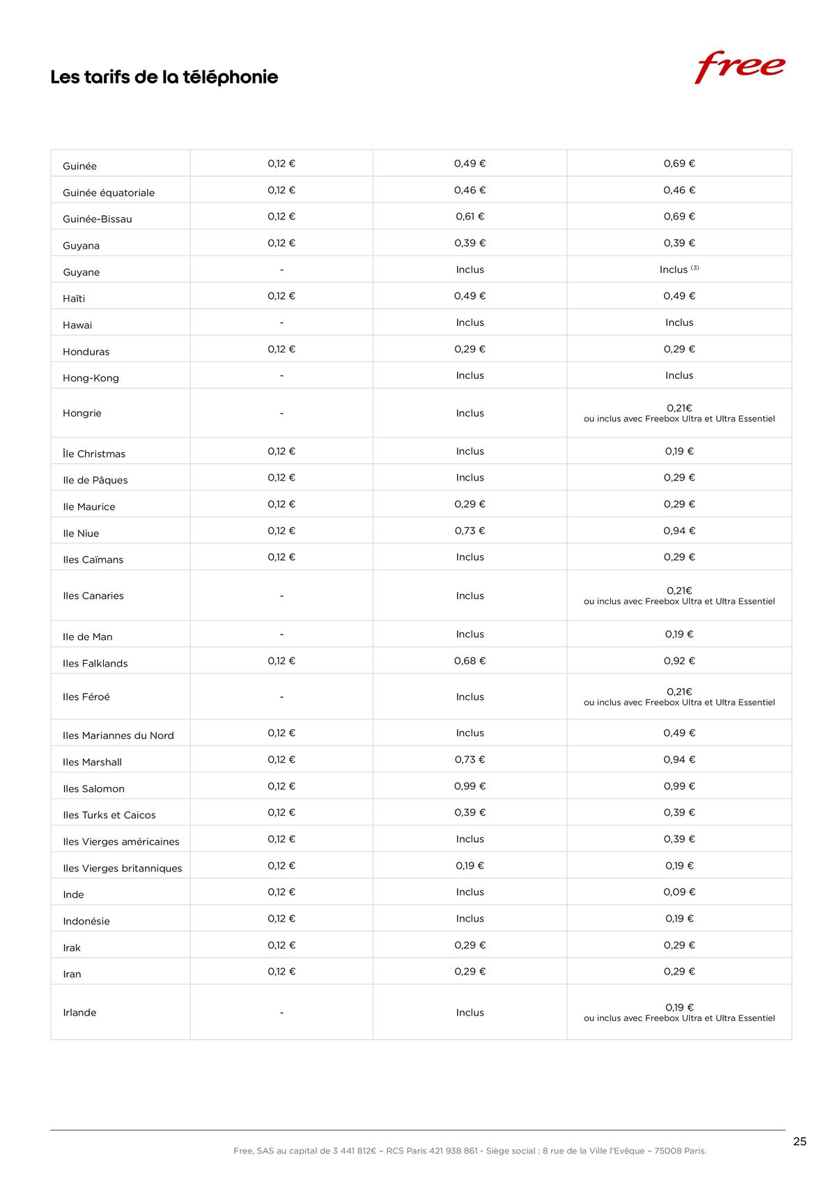 Catalogue Brochure tarifaire Forfaits Freebox, page 00025