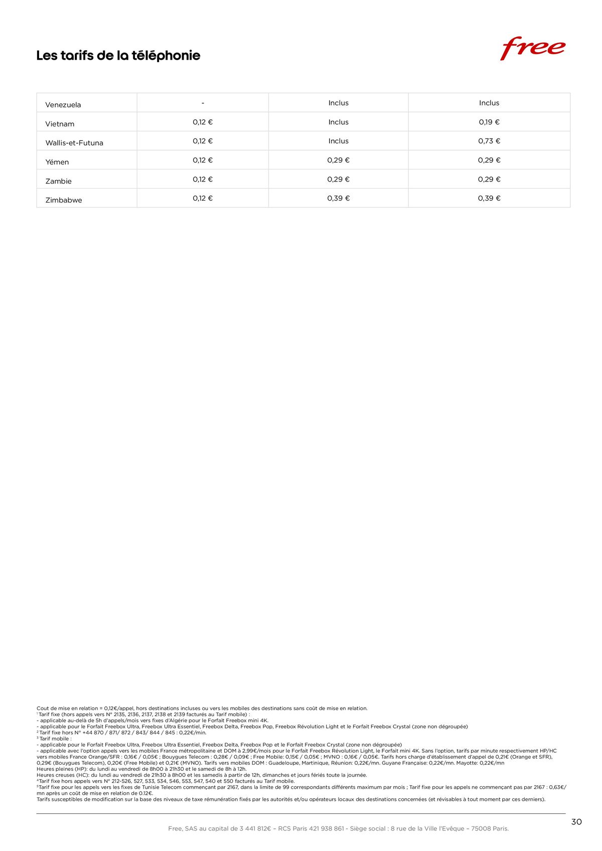 Catalogue Brochure tarifaire Forfaits Freebox, page 00030