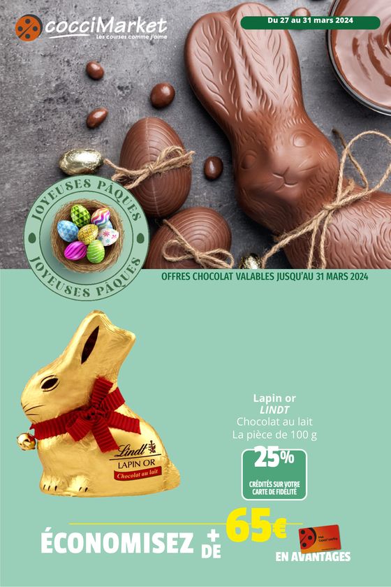 Catalogue Coccimarket | OFFRES CHOCOLAT VALABLES | 28/03/2024 - 31/03/2024