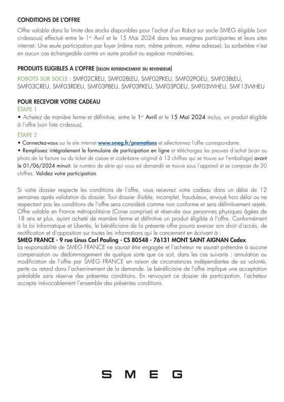 Catalogue MDA à Mondeville (Calvados) | Sorbetière SMIC01 offerte | 02/04/2024 - 15/05/2024