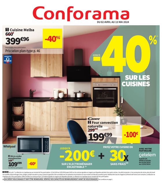 Catalogue Conforama à Villebarou | JUSQU’À -40% sur  | 02/04/2024 - 13/05/2024
