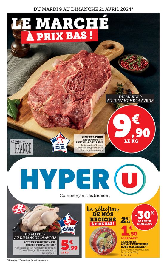 Catalogue Hyper U | Le marché à prix bas | 09/04/2024 - 21/04/2024
