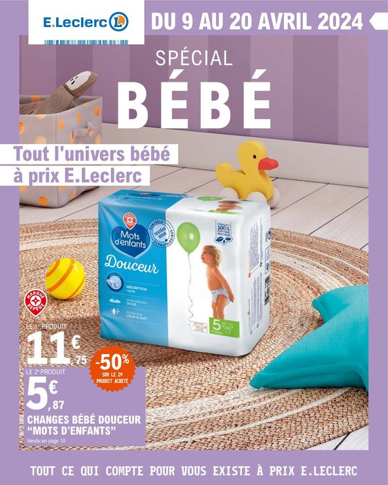Catalogue E.Leclerc à Châtellerault | Tout l’univers bébé à prix E.Leclerc | 09/04/2024 - 20/04/2024