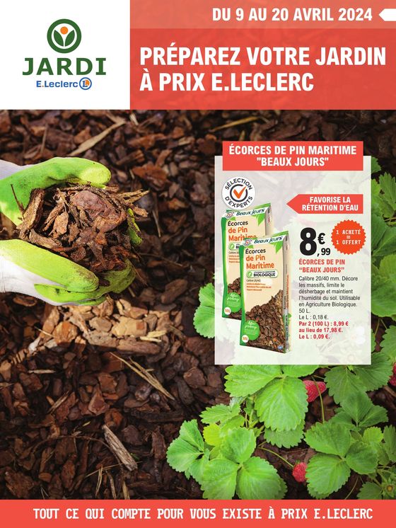 Catalogue E.Leclerc Jardi à Verdun (Meuse) | Préparez votre jardin à prix E.Leclerc | 09/04/2024 - 20/04/2024