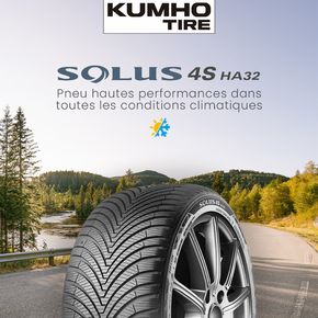 Promos de Auto et Moto à Montmorillon | Découvrez le pneu Kumho Solus 4S, un pneu polyvalent qui offre une performance exceptionnelle toute l’année sur AvataCar | 04/04/2024 - 31/05/2024