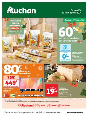 Catalogue Auchan Hypermarché à Nice | Retrouvez toutes nos saveurs d'Italie | 16/04/2024 - 22/04/2024