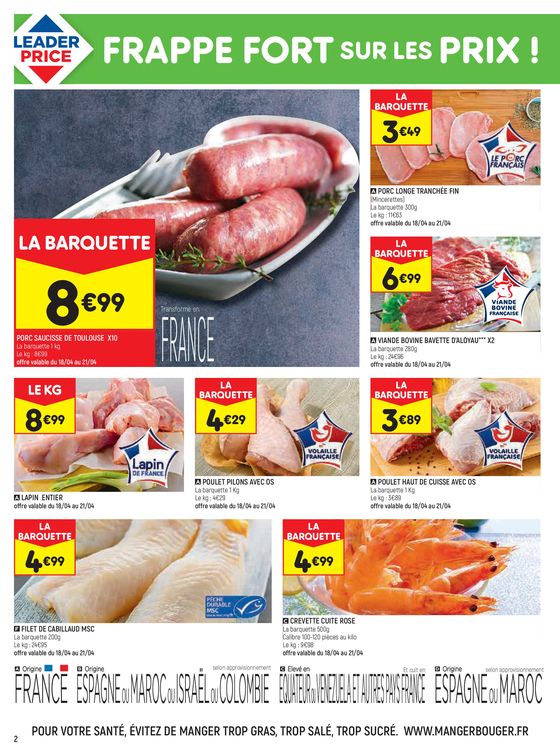 Catalogue Leader Price à Le Havre | FRAPPE FORT SUR LES PRIX | 16/04/2024 - 28/04/2024