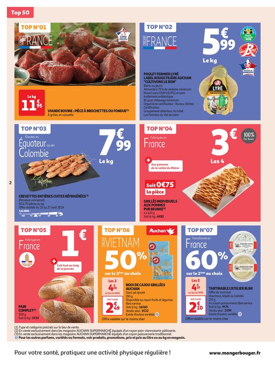 Catalogue Auchan Supermarché à Éragny | 50 offres au top ! | 23/04/2024 - 28/04/2024
