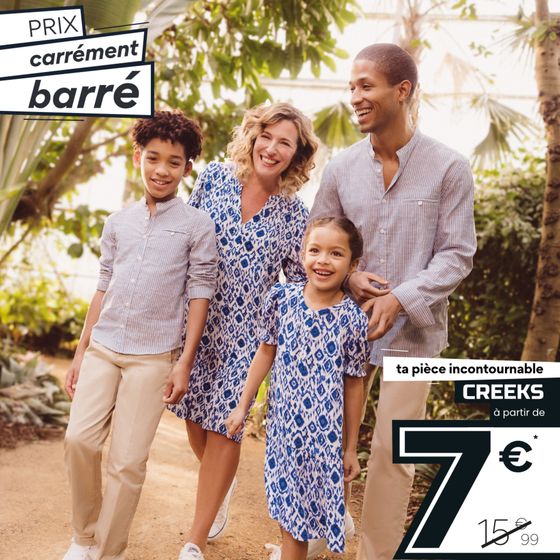 Catalogue La Halle à Vichy | Robe ou chemise CREEKS dès 7€ pour toute la famille ! | 08/04/2024 - 30/04/2024