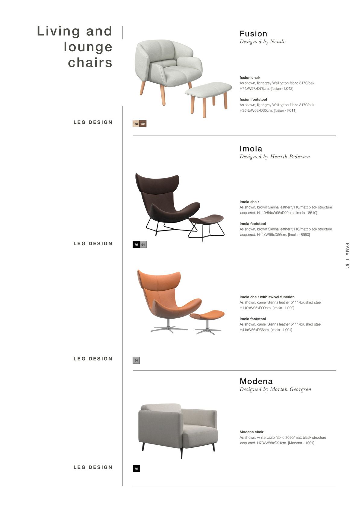 Catalogue EXPLORE OUR E X TRAORDINARY FABRI C & LEATHER GU I D E EXTRAORDINARY PRODUCT OVERVIEW CONTRACT, page 00061