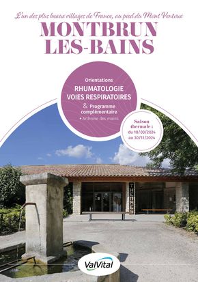 Catalogue ValVital à Chambéry | ValVital Brochure établissement Montbrun-les-Bains 2024 | 11/04/2024 - 30/11/2024