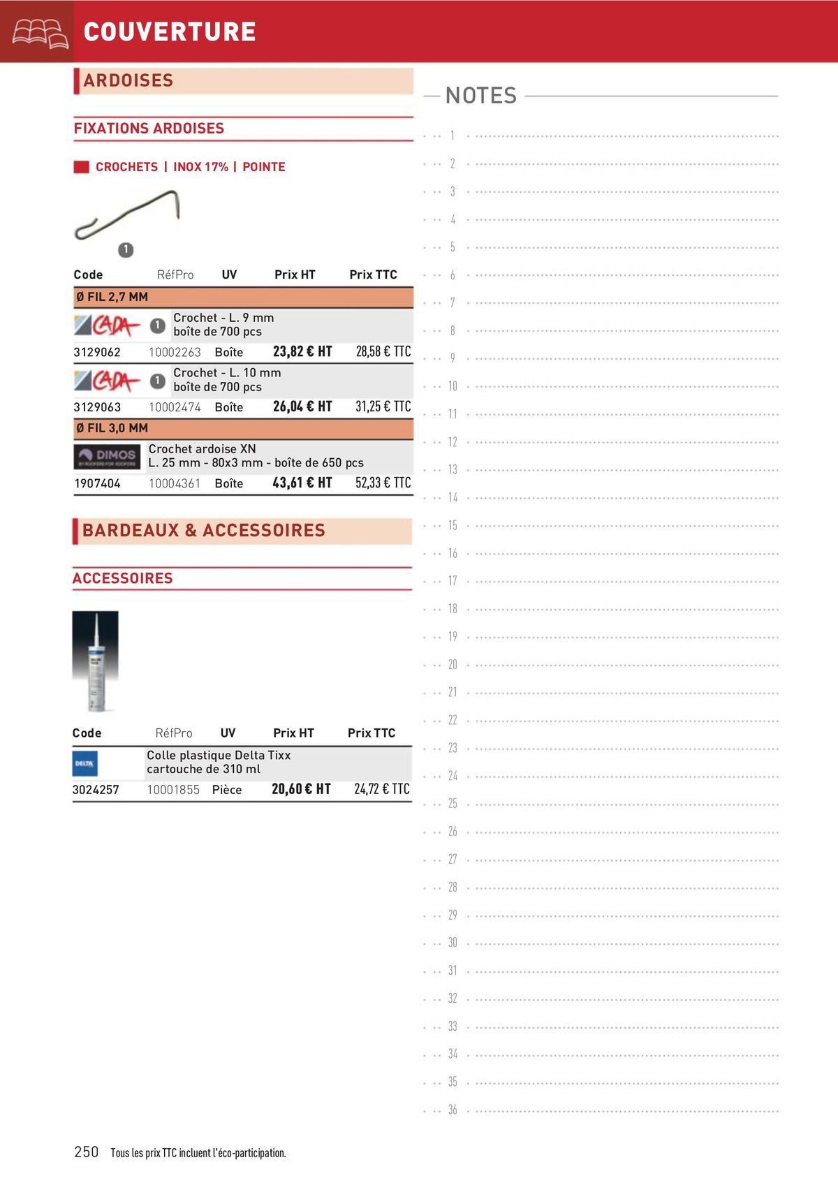 Catalogue Matériaux et Outillage, page 00250