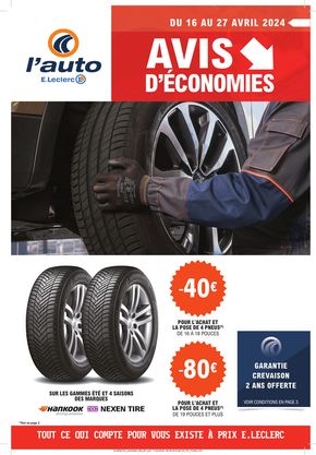 Catalogue E.Leclerc L'Auto à Sevran | Avis d’économies | 16/04/2024 - 27/04/2024